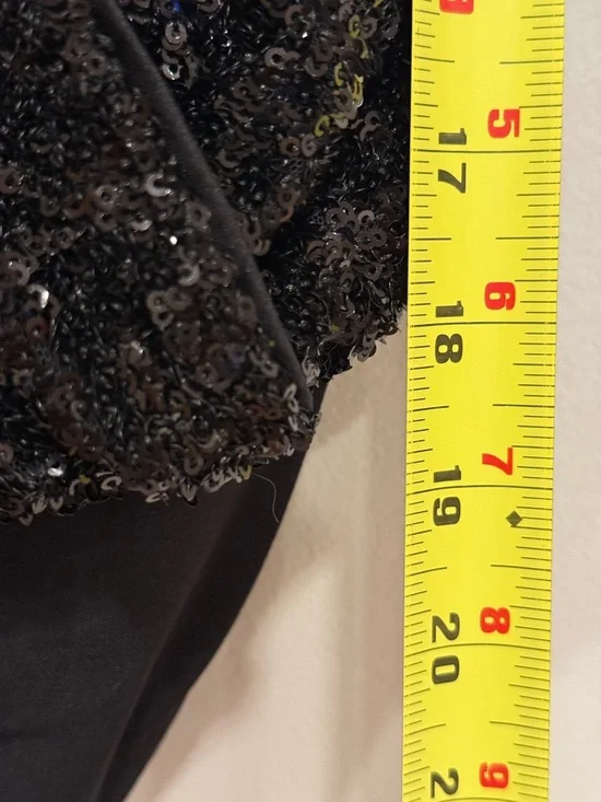 Express Sequin Faux-Wrap Cami Black Bodysuit Women's Size Small - Picture 5 of 7